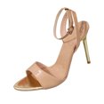thumbnail image 1 of High Heels for Women, Pointed Open-Toe Design with Adjustable Ankle Strap, Metal-Trimmed Heel and Toe, 9 cm Heel Height, Black, Suitable for Dinner Party or Wedding, 1 of 7