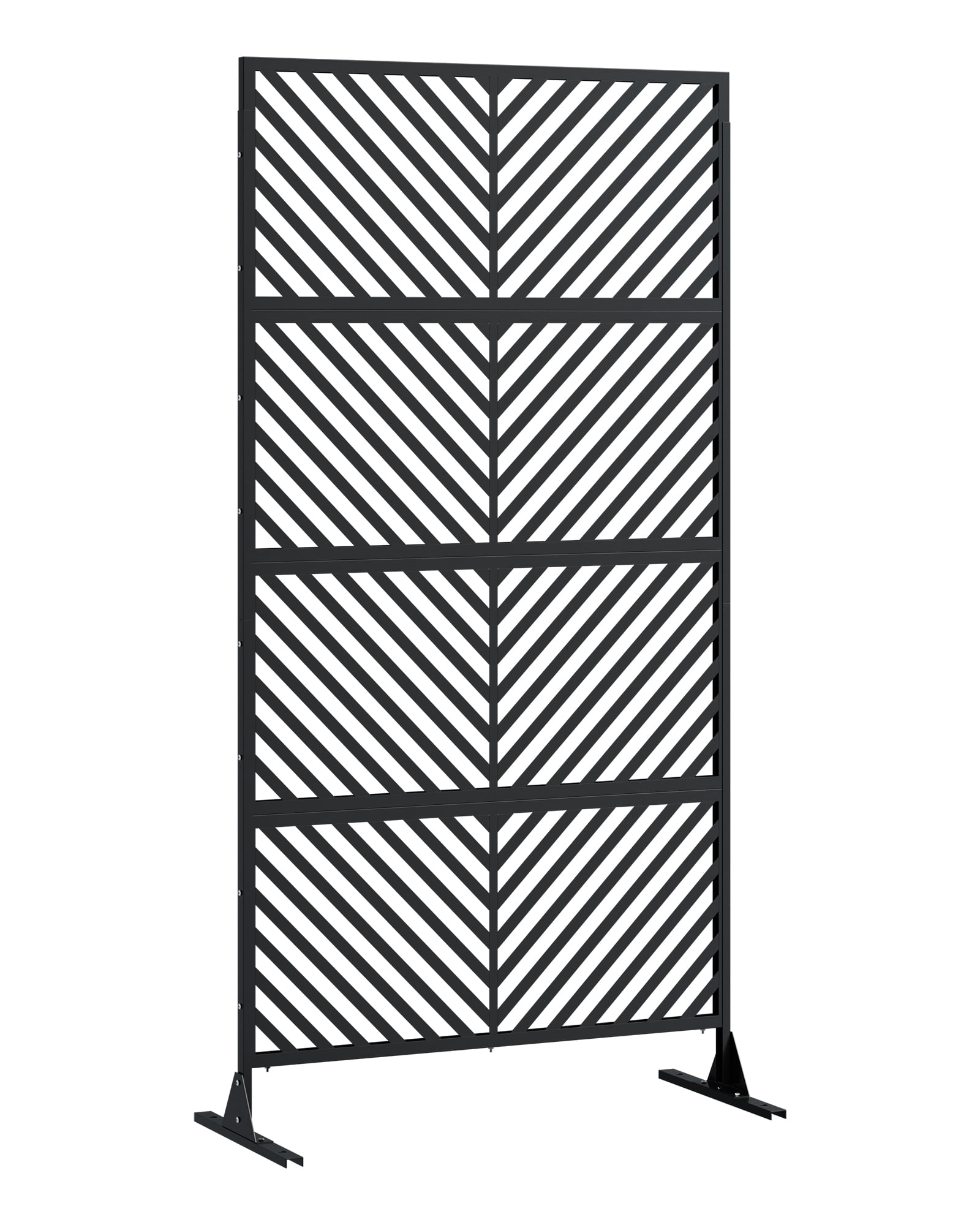 72" H×40" W Metal Privacy Screen, Freestanding Outdoor Decorative Privacy Screen, Heavy Duty Rust-Resistant Privacy Fence Panels for Patio