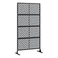 thumbnail image 1 of 72" H×40" W Metal Privacy Screen, Freestanding Outdoor Decorative Privacy Screen, Heavy Duty Rust-Resistant Privacy Fence Panels for Patio, 1 of 7