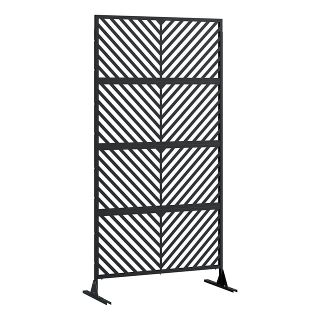 72" H×40" W Metal Privacy Screen, Freestanding Outdoor Decorative Privacy Screen, Heavy Duty Rust-Resistant Privacy Fence Panels for Patio