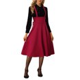 thumbnail image 2 of INSPIRE CHIC Jupe à Bretelles Taille Haute pour Femme, Lacée, Évasée, Midi, Rouge, m, 2 of 4