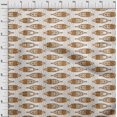 thumbnail image 4 of oneOone Silk Tabby Light Brown Fabric Asian Block Fish Sewing Material Print Fabric By The Yard 42 Inch Wide, 4 of 4