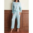 thumbnail image 2 of SUNSIOM Femmes 2 Pièces Pyjama Ensemble à Manches Longues Col Rond Gobelet Impression Tops Cordon Pantalons Ensembles de Vêtements de Nuit, 2 of 6