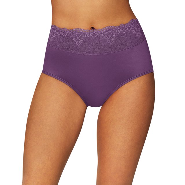 Bali Womens Passion for Comfort Brief, 7, Blackberry Jam Lace