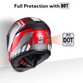 thumbnail image 2 of AHR Casque Intégral de Moto RUN-F3 Homologué à Pois, Léger, pour Vélo de Rue, Tourisme, Course S, 2 of 10