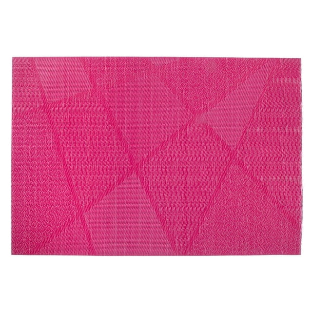 Napperon en Vinyle (Electricity) (Magenta) - Ensemble de 12 Napperons Rectangulaires en Vinyle Magenta avec Motif de triangle Géométrique Texturé, Mesurant 12 par 18 Pouces, Conçus pour Protéger les tables à Manger contre les Déversements et les Marques Tout en Supportant les Assiettes et la Vaisselle, Convient Aussi comme Protecteur de surface pour tables d'Artisanat Ou d'Espace de Travail.