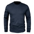 thumbnail image 4 of UVEASISHA T-Shirts à Manches Longues pour Hommes, Tricot Gaufré, Col Ras du Cou, T-Shirts, Couleur Unie, Grandes Tailles, Chandails Décontractés, Hauts, Mode 2024, T-Shirts à Manches Longues pour Hommes, Offres de la Rentrée, 4 of 8