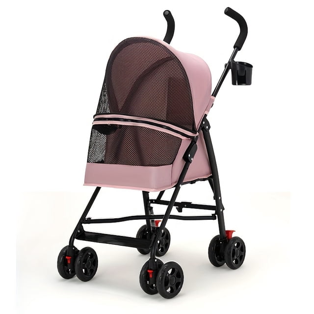 Pet Stroller Cat Dog Stroller Going Out Lightweight Foldable Dog Stroller, 4-Wheel