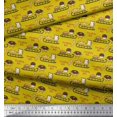 thumbnail image 3 of Soimoi Polyester Crepe Fabric Sleigh,Bread & Hot Dog Food Print Sewing Fabric Yard 42 Inch Wide, 3 of 3