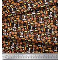 thumbnail image 3 of Soimoi Poly Georgette Fabric Pizza,Cake & Croissant Food Decor Fabric Printed Yard 42 Inch Wide, 3 of 3