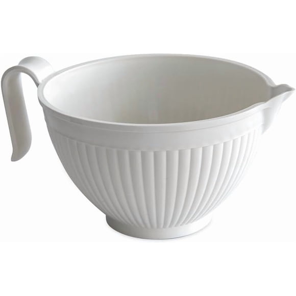 Refurbished Nordic Ware 68915 Better Batter Bowl, 10 Cups, White, Microwave Safe, Unbreakable Plastic, Comfortable Handle