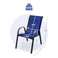 thumbnail image 3 of Gymax Patio Set of 4 Dining Chairs Stackable Armrest Space Saving Garden Patio Navy, 3 of 6