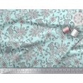 thumbnail image 3 of Soimoi Modal Satin Fabric Leaves & Floral Block Print Fabric by The Yard 42 Inch Wide, 3 of 3