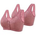thumbnail image 1 of biudgviw Front Closure Bras for Women 2 Pc Wireless Push up Full Coverage Plus Size Bras Supportive Everyday Bralettes, 1 of 2