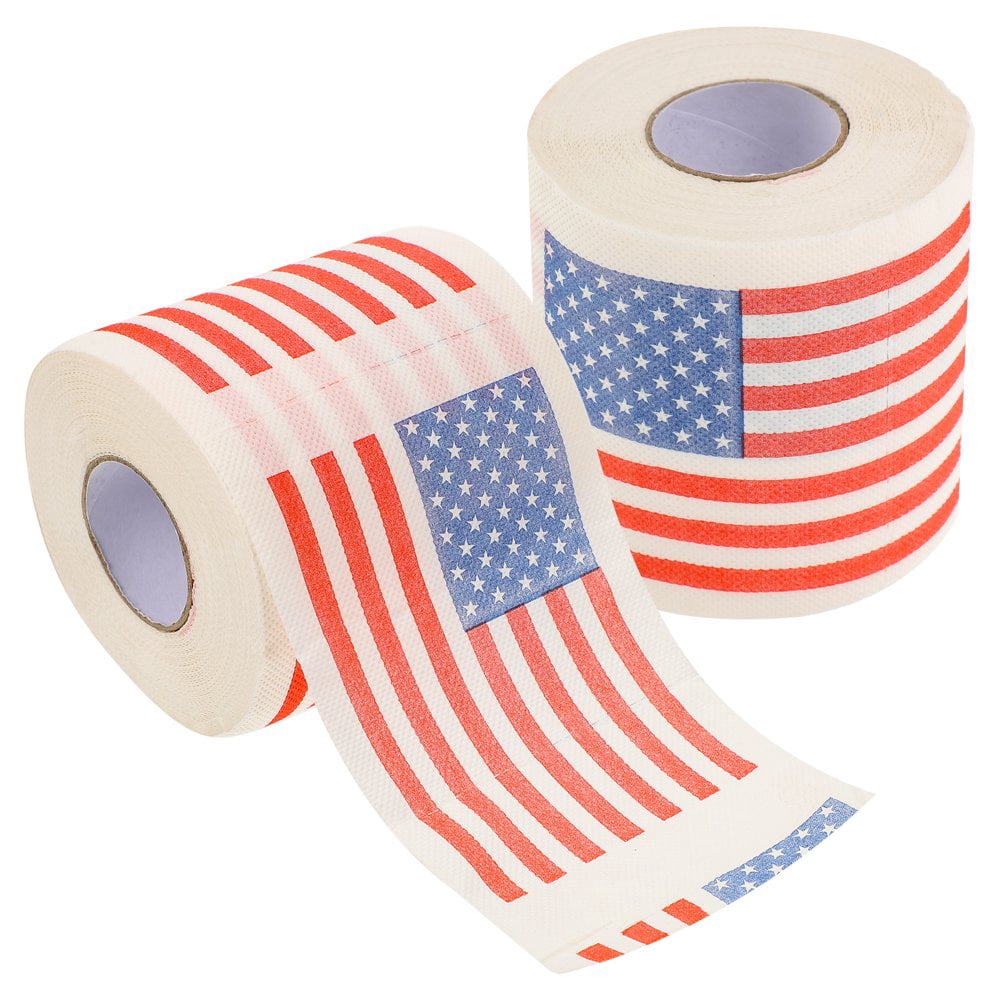 HLONK 4 Rolls Household Paper Rolls Bathroom Tissue Roll Toilet Tissue Paper Printed Tissue Paper