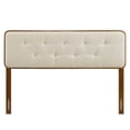 thumbnail image 2 of Collins Tufted Full Fabric and Wood Headboard - Walnut Beige, 2 of 4