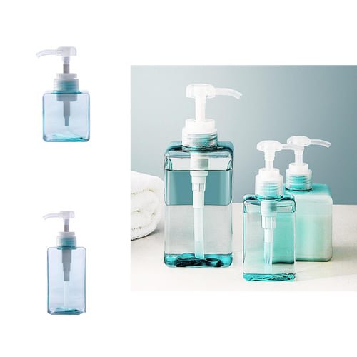 Bouteille de Lotion Vide Transparente à Multiples Capacités 100/250/450 ml à Pression, Bouteille de Rangement Rechargeable pour Shampooing