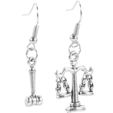 1 Paire de Boucles d'Oreilles Mode et Individualisées Échelle Thème Justice Cadeau pour Avocats 4x1,5 cm