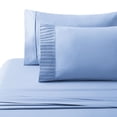 thumbnail image 3 of Marina Decoration Ultra Soft Silky Deep Pocket Solid Rayon from Bamboo Bedding All Season Sheet Set, Blue Color, 3 of 7
