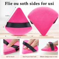 thumbnail image 3 of 12 PCS Powder Puff Triangle Makeup Puffs for Loose Setting Powder Face Body, Foundation Blender Velour Setting Powder Puff, Super Soft Eye Makeup Wedges Beauty Tools (6 Black 6 Red), 3 of 5