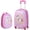 Pink, variant on 2PC Kids Carry On Luggage Set 12" Backpack and 16" Rolling Suitcase for Travel
