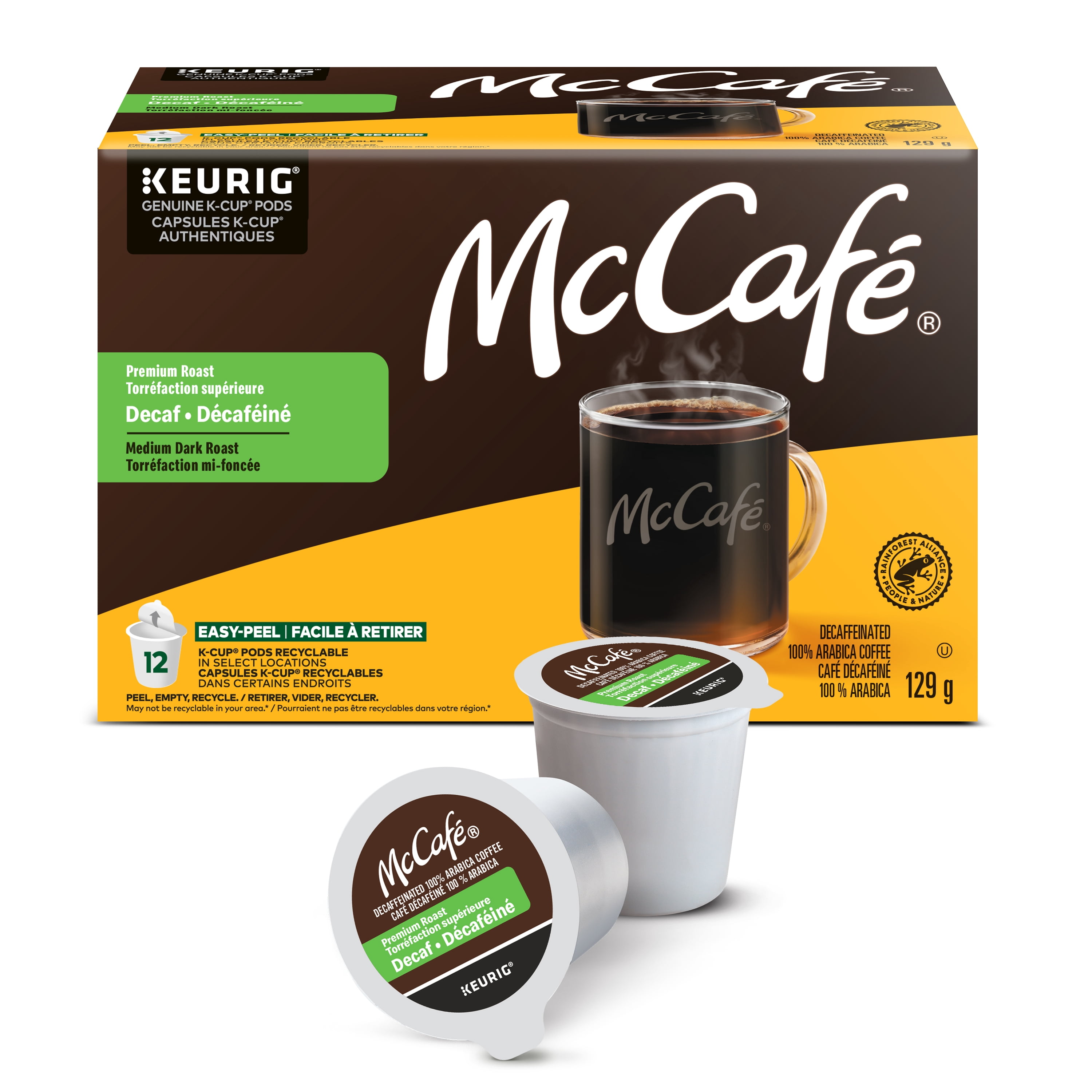 McCafé Premium Medium Dark Roast, Decaf, K-Cup Coffee Pods