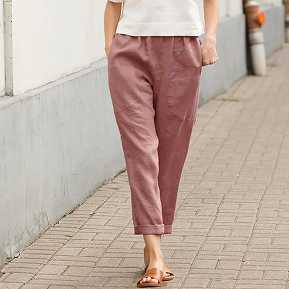 Women Pocket Cropped Straight Leg Crop Pants Ladies Casual Long Loose Pant Slacks Dress Pants for Women Casual Summer Womens Pants Casual Work Pattern Womens Tall Pants Casual Work Womens Winter Pants