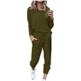 thumbnail image 1 of Yuyuzo Womens Casual Solid Color Set Sweatsuit Pullover Jogger Pants Two Piece Outfit Tracksuits, 1 of 6