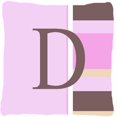 thumbnail image 1 of Carolines Treasures CJ1005-DPW1414 Lettre D Initiale Monogramme - Rayures Roses Coussin Décoratif en Tissu Intérieur & Extérieur, 1 of 4