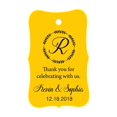 thumbnail image 1 of 100 PCS Custom Made Scallop Edges Hang Tags Thank You For Celebrating Wedding Favor Gift Paper Tags, 1 of 1