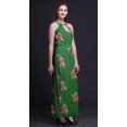thumbnail image 2 of Bimba Robe Maxi à Imprimé Floral pour Femmes, Col Rond, Taille à Cordon, avec Fentes Latérales, Tenue d'Été - Moyen, 2 of 6