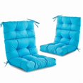 thumbnail image 4 of Outdoor High Back Chair Cushion Waterproof Folding Cushion Integrated Seat Backrest Cushion for Patio Rocking Chairs, 4 of 6