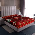 thumbnail image 4 of Erosebridal Boho Aztec King Sheet Sets, Red Abstract Bedding King Size, Triangle Room Decor 4 Pieces, 4 of 7