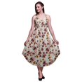 thumbnail image 1 of Bimba Floral Ladies Printed Resort Midi Drawstring Dress Spaghetti Strap Beach Wear-XX-Large, 1 of 1