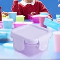 thumbnail image 1 of Oleegame 1PC Produce Storage Mini Plastic Food Storage Containers With Lids, Small Airtight Containers, Square School Lunch Containers For Children, Leftover Food Containers Purple, 1 of 3