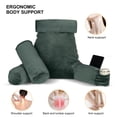 thumbnail image 4 of Large Memory Foam Reading Bed Rest Pillow with Cylindrical Pillow, Removable Neck & Back Support, Backrest Pillow with Arms and Side Pockets for Sitting Up Reading, Relaxing, 4 of 8
