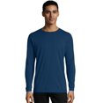thumbnail image 1 of Hanes T-Shirt en Coton à Manches Longues pour Hommes Perfect-T Lot de 2, S, Marine, 1 of 1