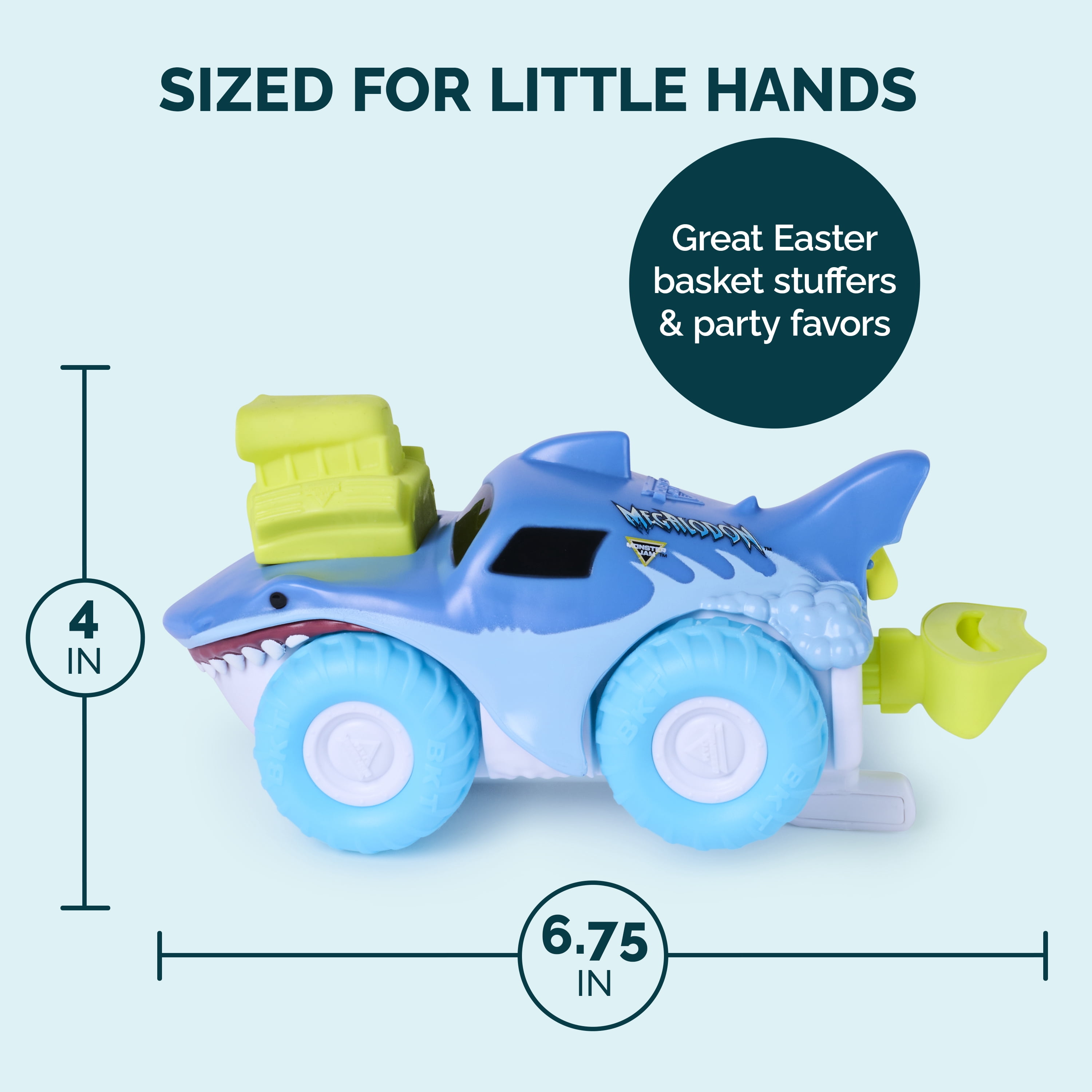 SwimWays Monster Jam Air Boat, Megalodon Shark Monster Truck, Swimming Pool Accessories & Kids Pool Toys, Pool Party Supplies, Monster Jam Toys for Kids Ages 4 & Up (No Batteries Required)