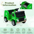 thumbnail image 2 of Gymax 12V Recycling Garbage Truck Electric Ride On Toy Remote w/Recycling Accessories Green, 2 of 10