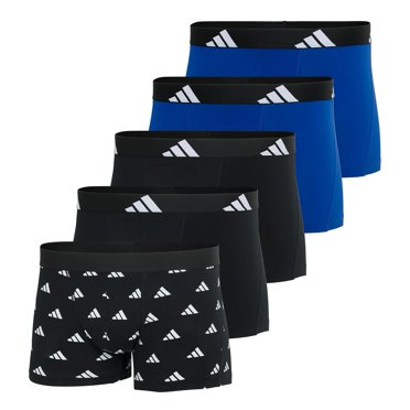 adidas men's boxer shorts, 5-pack - trunks, Active Flex Cotton, logo Black/White/Blue M (Medium)