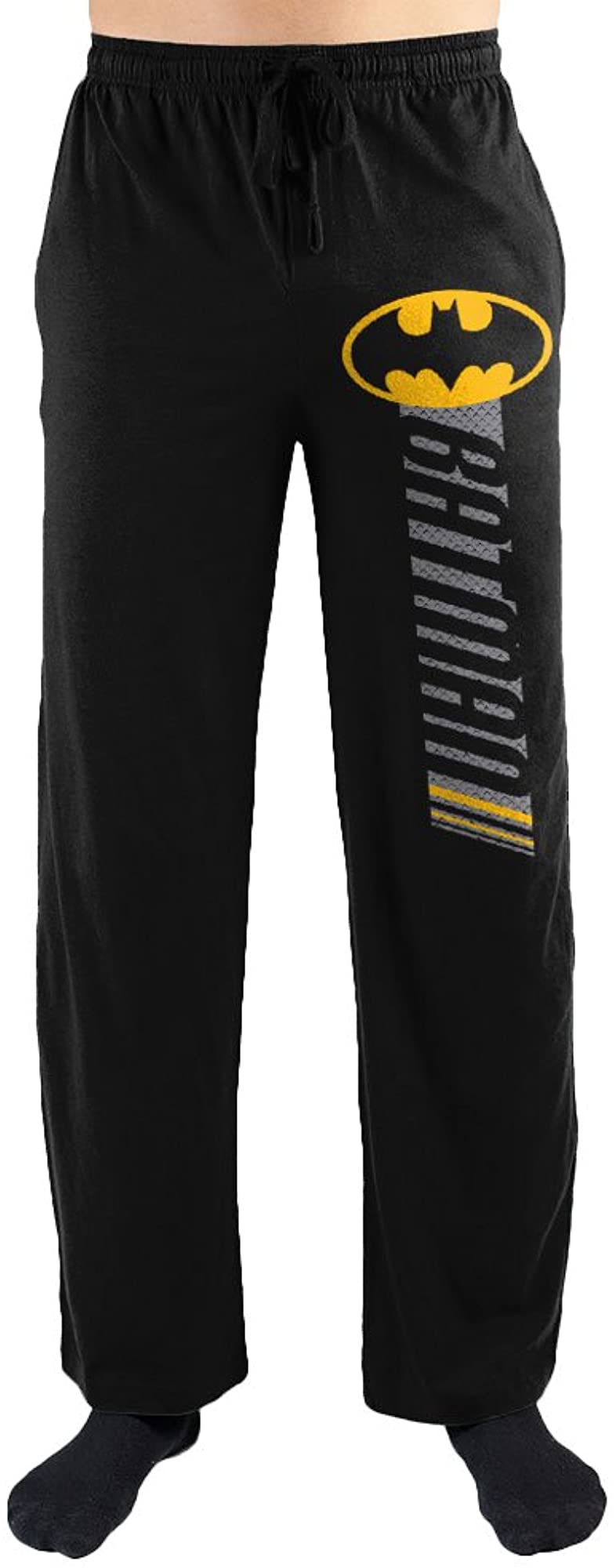 DC Comics Batman Logo Racing Stripe Mens Nightwear Lounge Sleep Pants