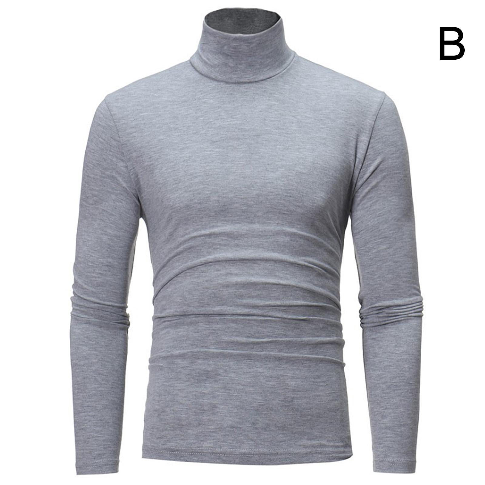 Men Casual Slim Fit Basic Turtleneck Knitted Sweater High Collar Pullover Tops;