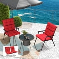 thumbnail image 2 of Indoor Outdoor Chair Cushion with Ties, Button Tufted, for Garden, Red, 2 of 10