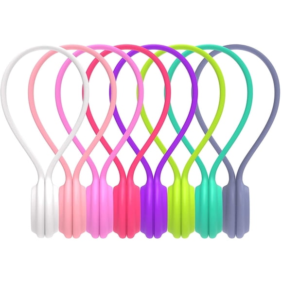 PEONAVET Cable Clips 8 PACK Multi Color Ties - Cable Management