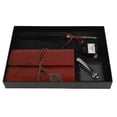thumbnail image 1 of facefd Retro Leather Notebook + Fountain Pen Feather Dip Pen Ink Bottle Set Stationery Gift Box Black, 1 of 4