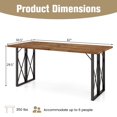 thumbnail image 3 of Costway 67" Patio Rectangle Table Heavy-Duty Acacia Wood Dining Table with Umbrella Hole, 3 of 9