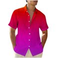 thumbnail image 1 of Chemises pour Hommes, Chemise à Manches Courtes à Col Rabattu Dégradé Mode Décontractée pour Hommes, 1 of 4