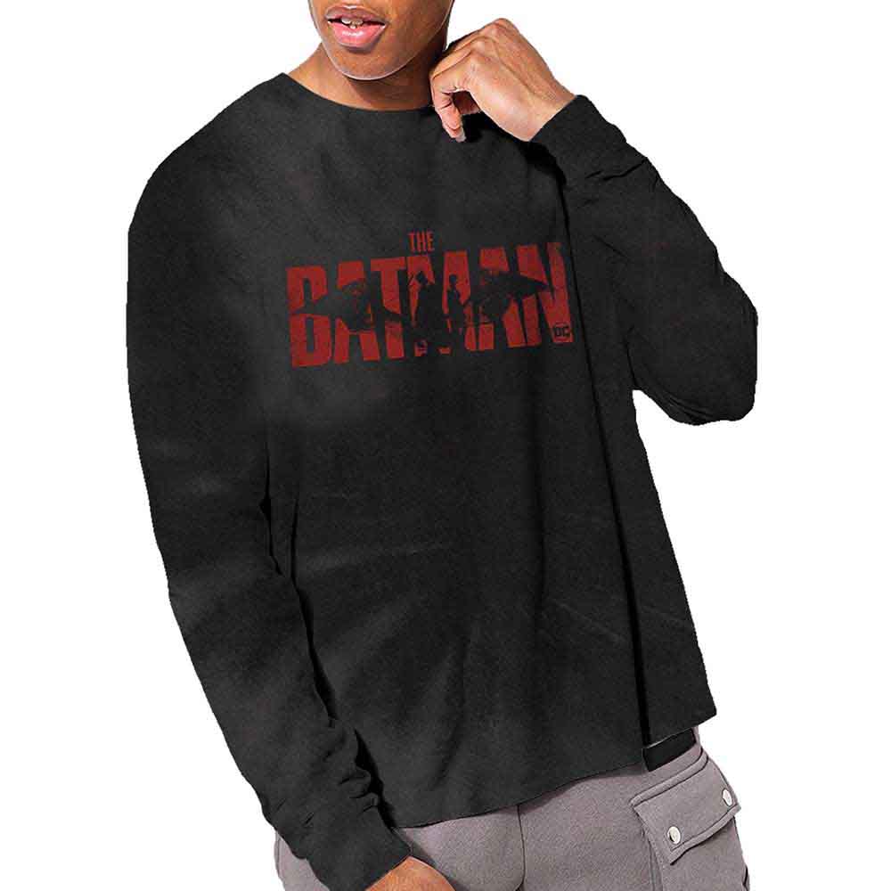 DC Comics Unisex Long Sleeve T-Shirt The Batman Logo (Wash Collection)