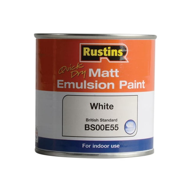 Rustins - Peinture Émulsion Mate à Séchage Rapide Blanche 250 ml