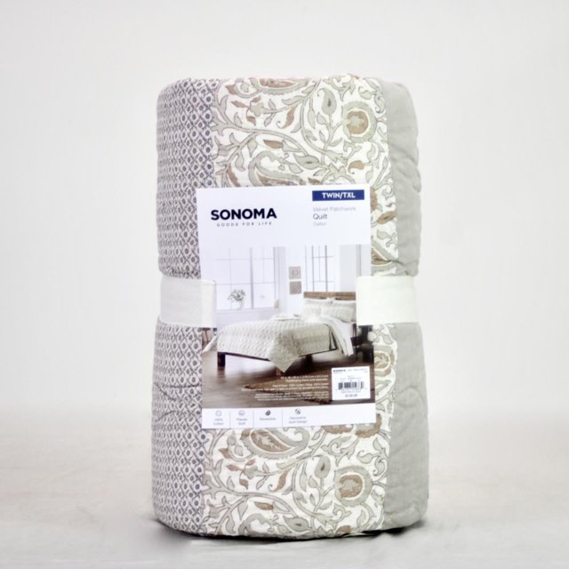 LNCan Sonoma Goods For Life Caitlyn Courtepointe en Velours Patchwork Twin TTG